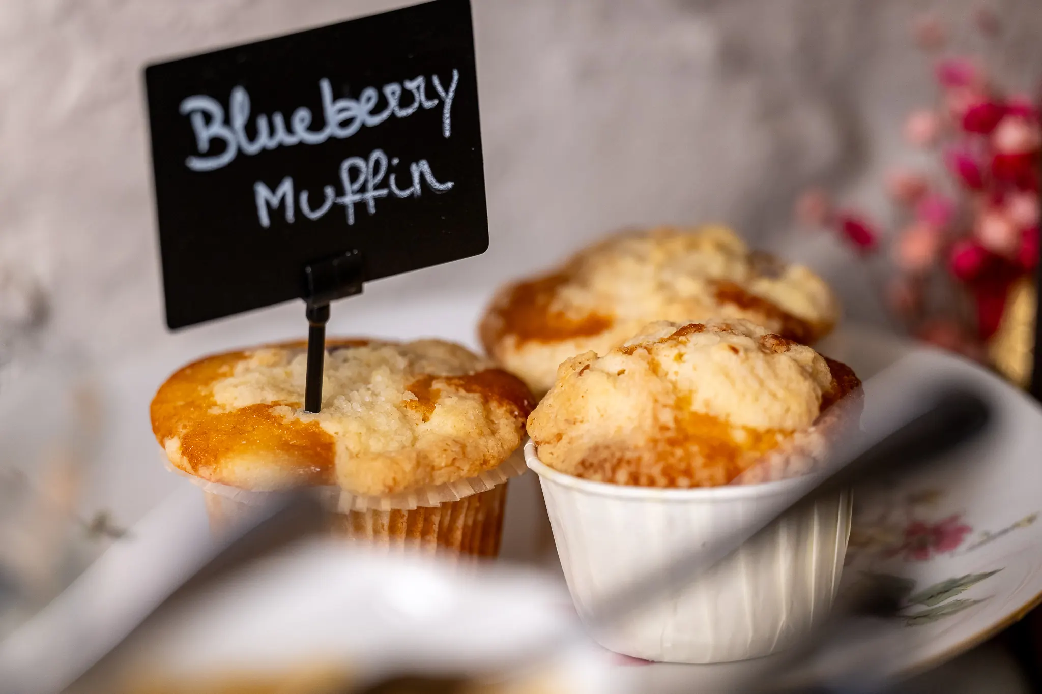 Bleuberry muffins at the breakfast buffet of Hotel de Castillion
