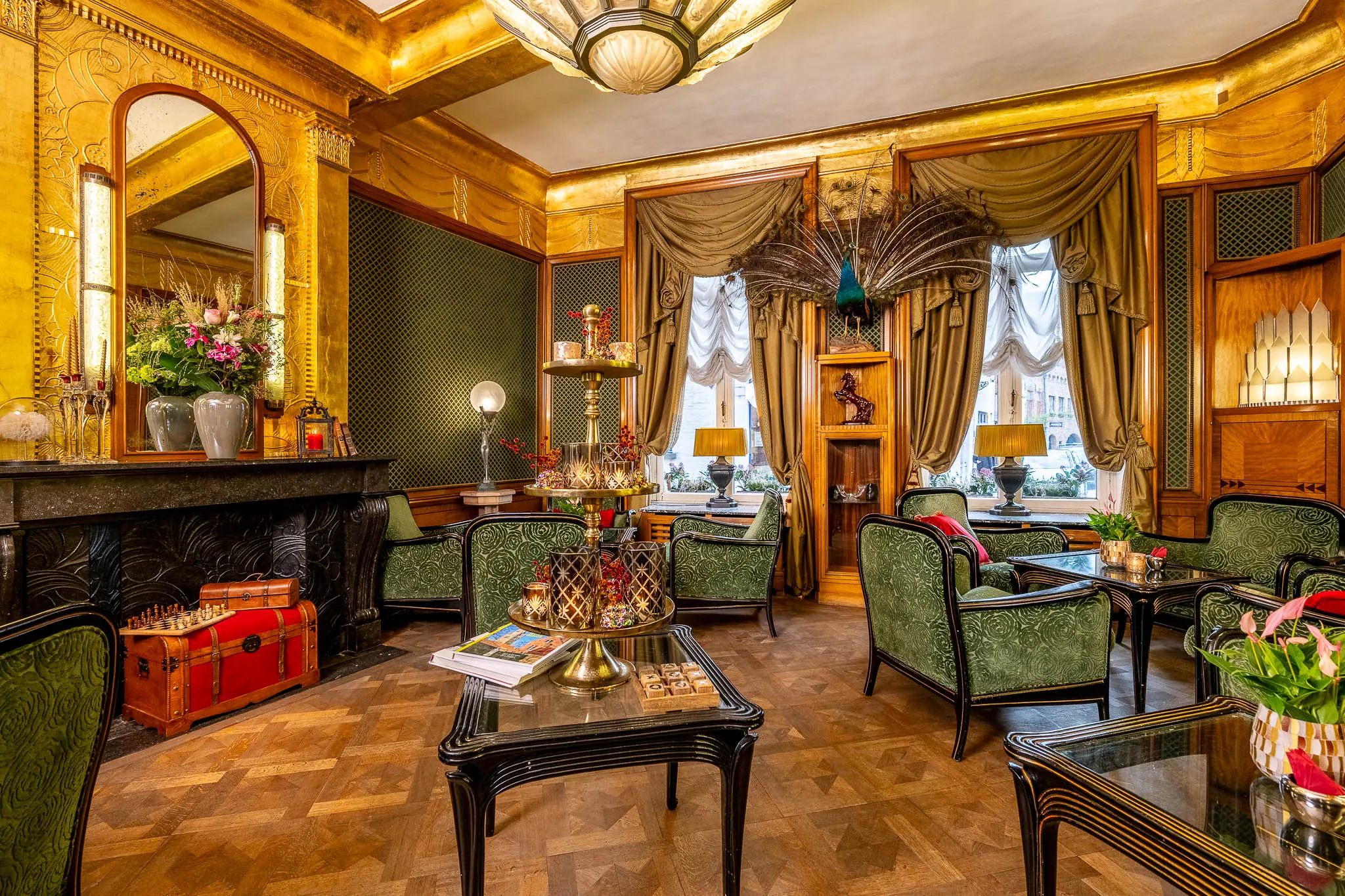 Place to relax with medieval-style seats