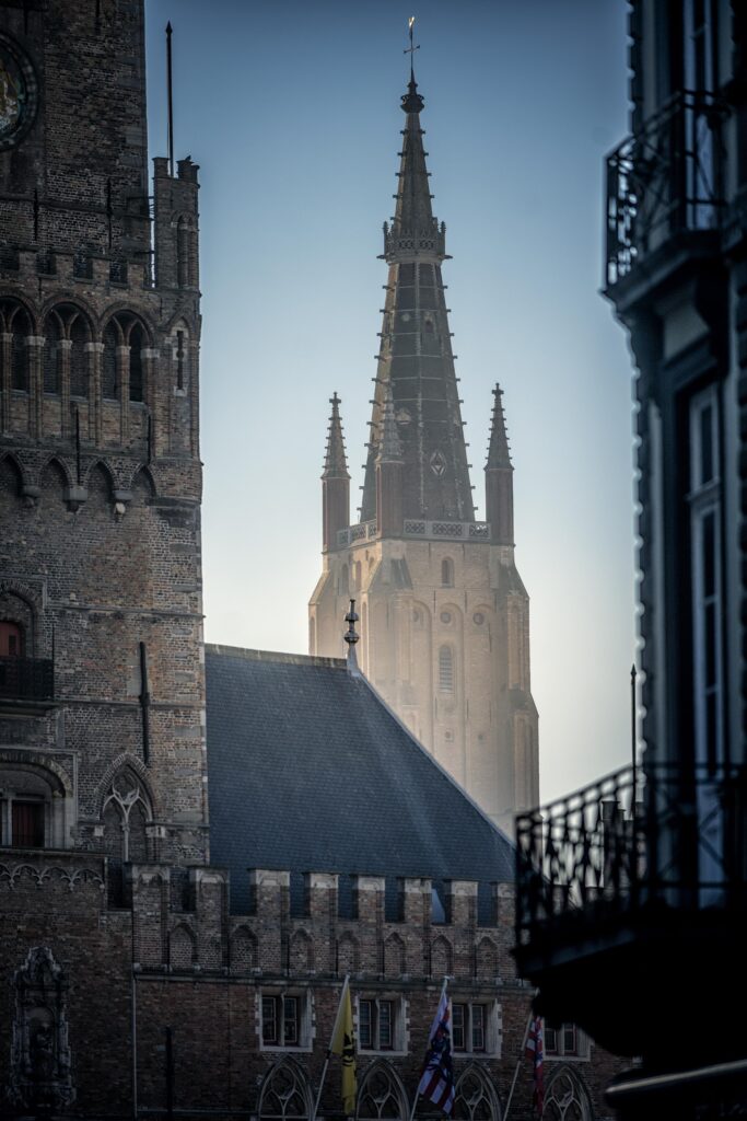 View of the Church of Our Lady in Bruges