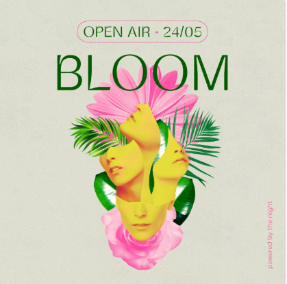 Affiche van het Bloom open air festival in Brugge.